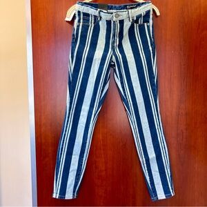New Blank NYC Jeans The Bond Mid Rise Skinny Denim Striped Nordstroms Size 26